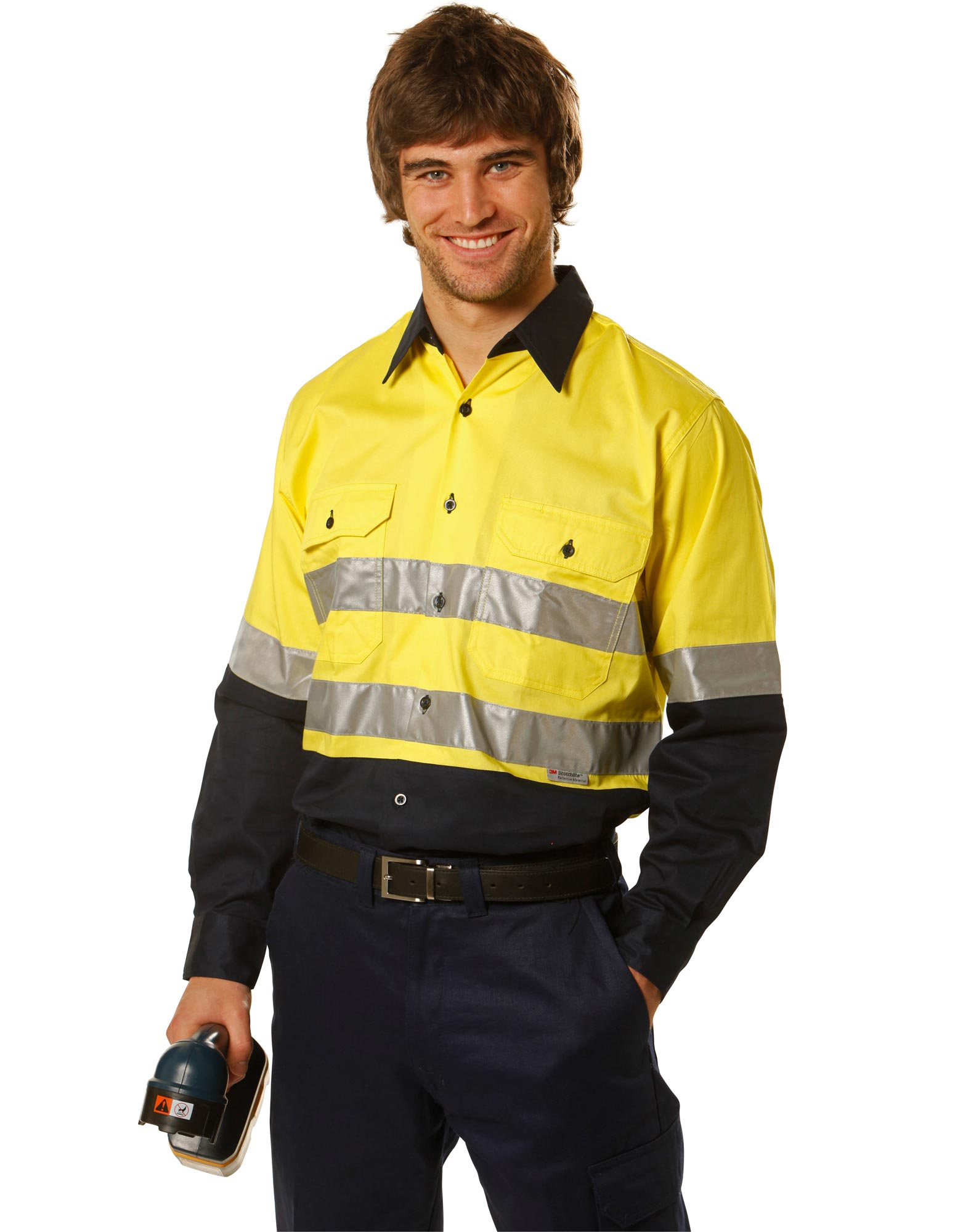 yellow tradie shirt