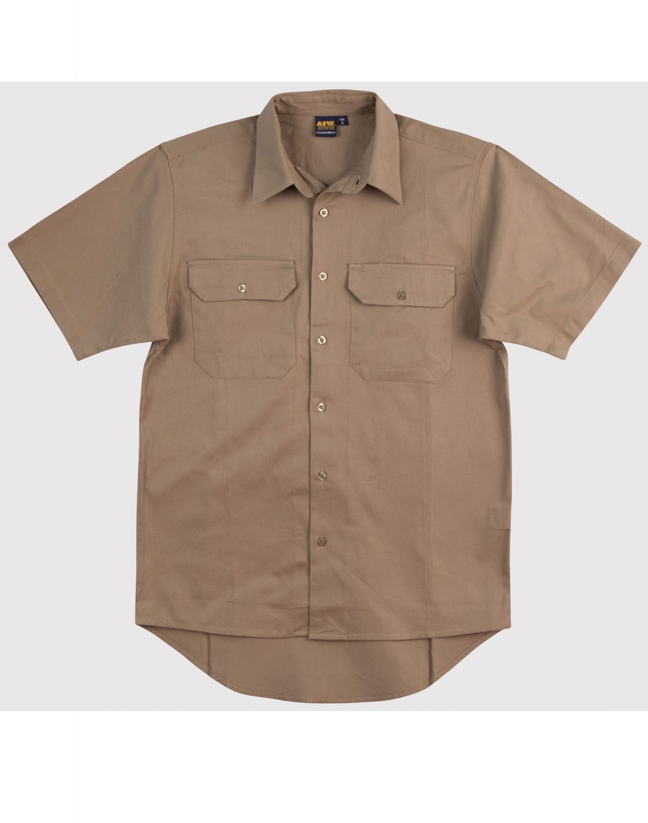 Bocini Men’s 100% Cotton Drill Short Sleeve Work Shirt – Button-Up With Chest Pockets – Casual Workwear