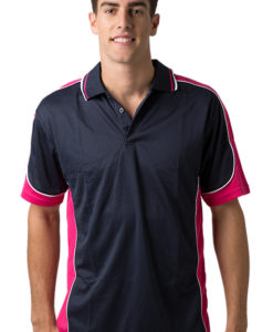 BeSeen micromesh polo BSP15 Navy Hot Pink White