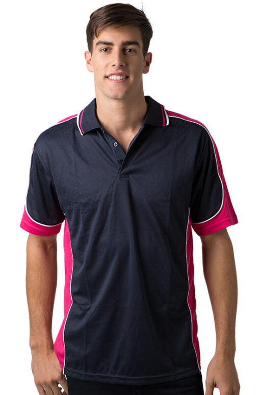 BeSeen micromesh polo BSP15 Navy Hot Pink White