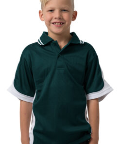 BeSeen micromesh polo BSP16K Darkgreen White White