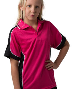 BeSeen micromesh polo BSP16K Hotpink Black White