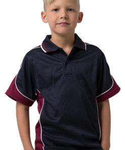 BeSeen micromesh polo BSP16K Navy Burgundy White