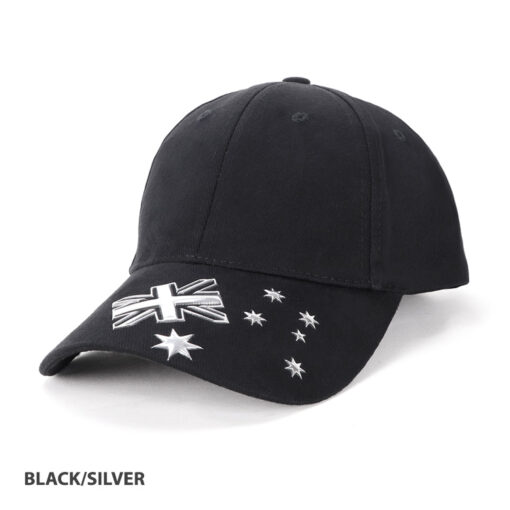 AH520 Aussie Cap Black Silver