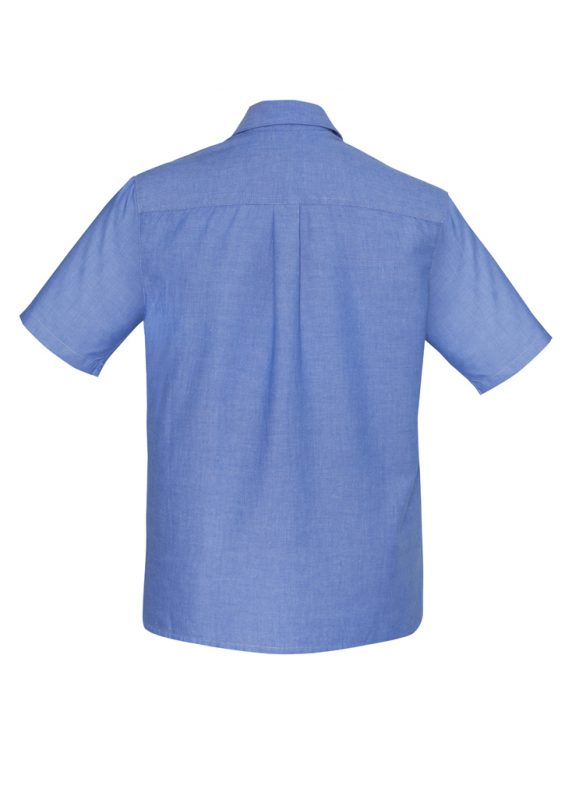 Biz Collection Mens Chambray Shirt Wrinkle Free Short Sleeve SH113