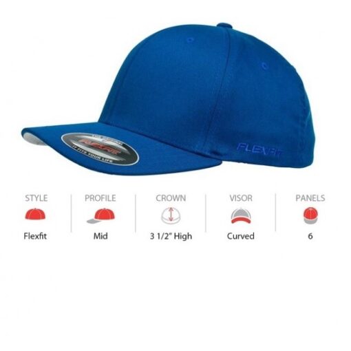 yupoong flex fit cap royal specs 6277